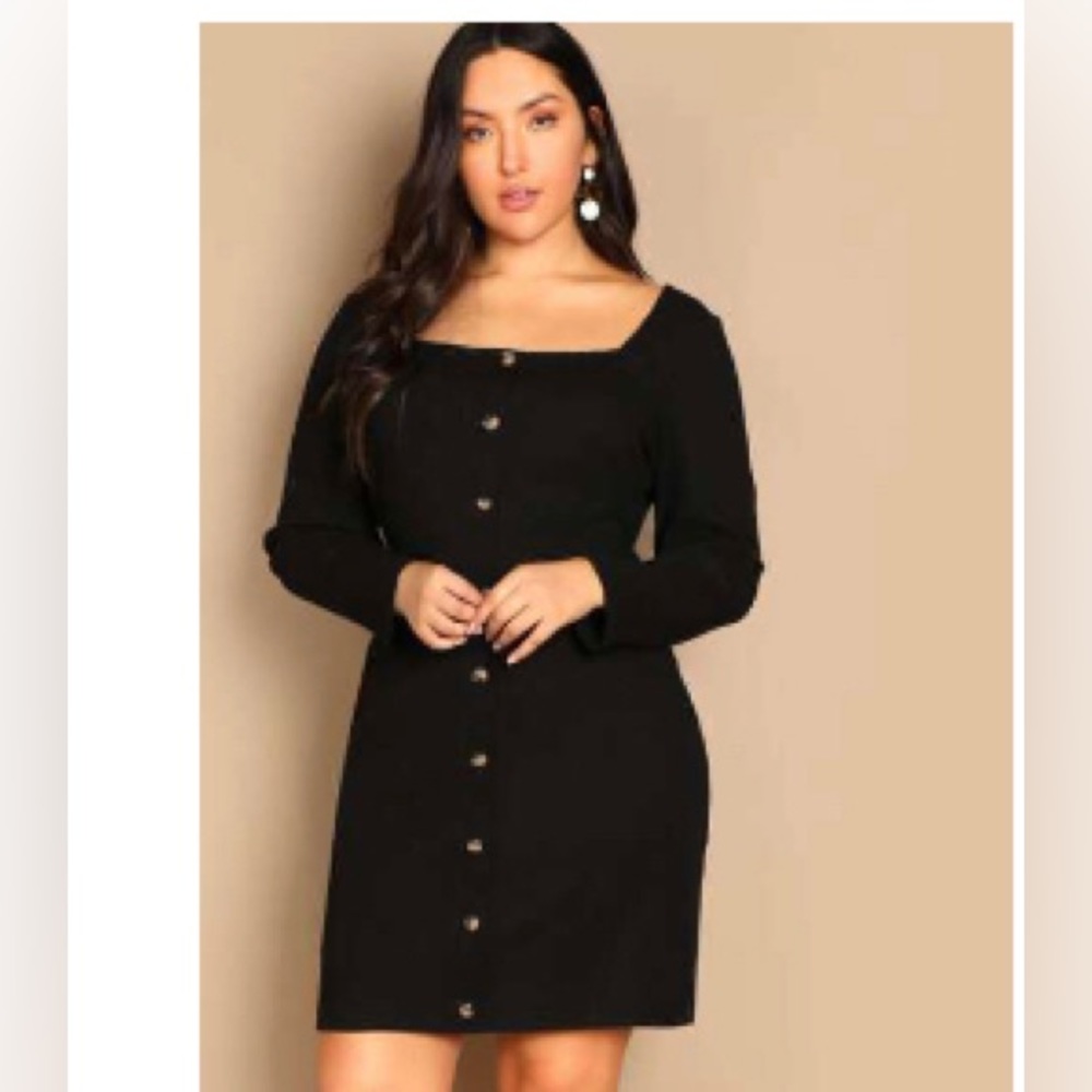 Black button dress